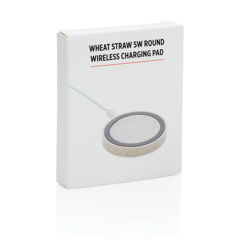 Load image into Gallery viewer, Wheat Straw 5W round wireless charging pad - Custom Wood Designs
