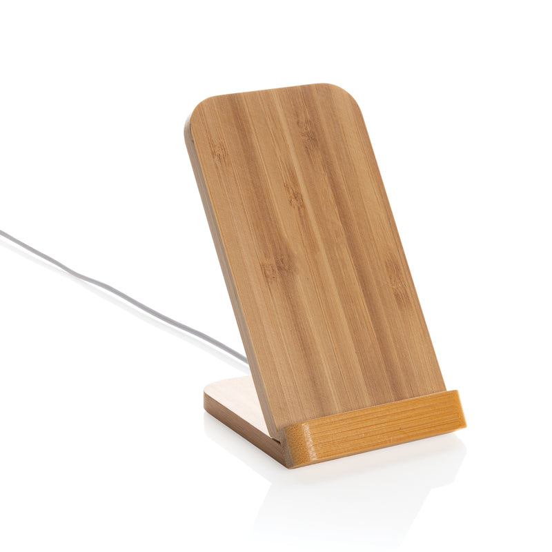 Load image into Gallery viewer, Bamboo 5W wireless charging stand - Custom Wood Designs
