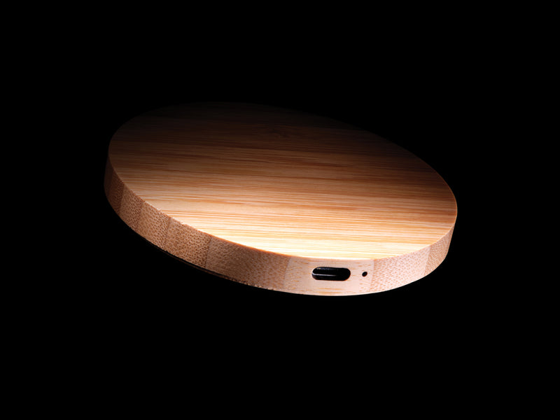 Load image into Gallery viewer, Bamboo 15W wireless charger - Custom Wood Designs

