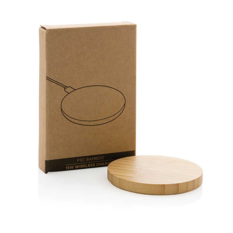 Load image into Gallery viewer, Bamboo 15W wireless charger - Custom Wood Designs
