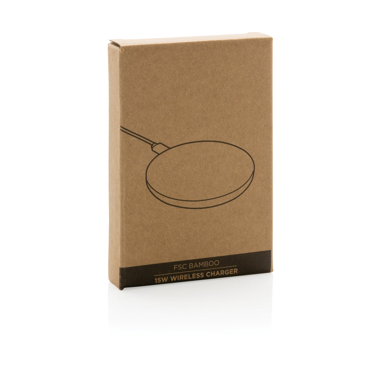Load image into Gallery viewer, Bamboo 15W wireless charger - Custom Wood Designs
