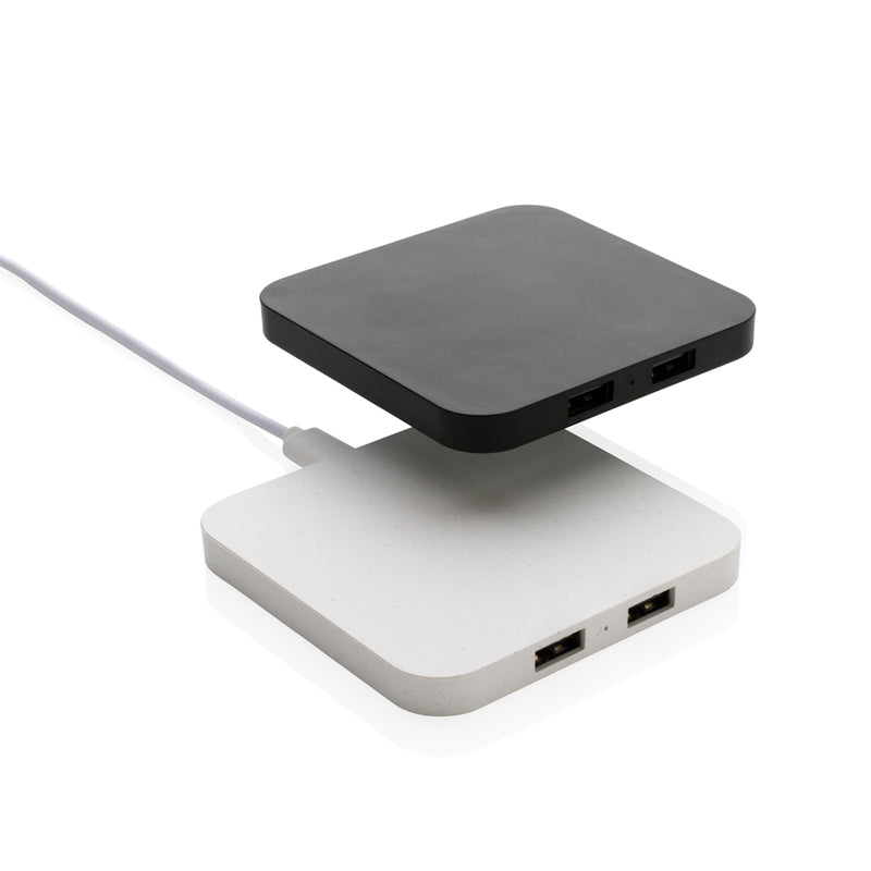 Load image into Gallery viewer, RCS recycled plastic 10W Wireless charger with USB Ports - Custom Wood Designs
