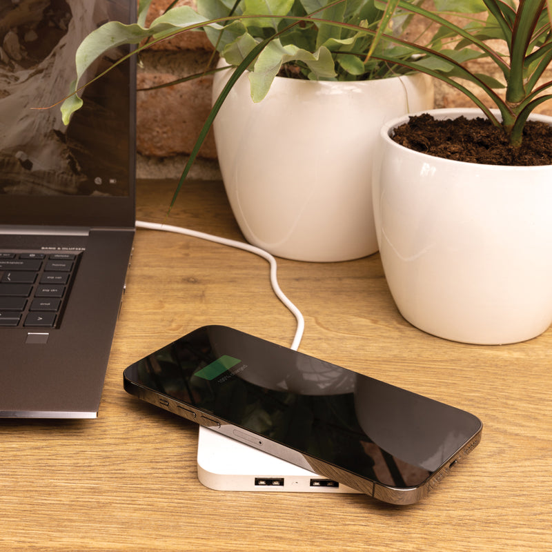 Load image into Gallery viewer, RCS recycled plastic 10W Wireless charger with USB Ports - Custom Wood Designs
