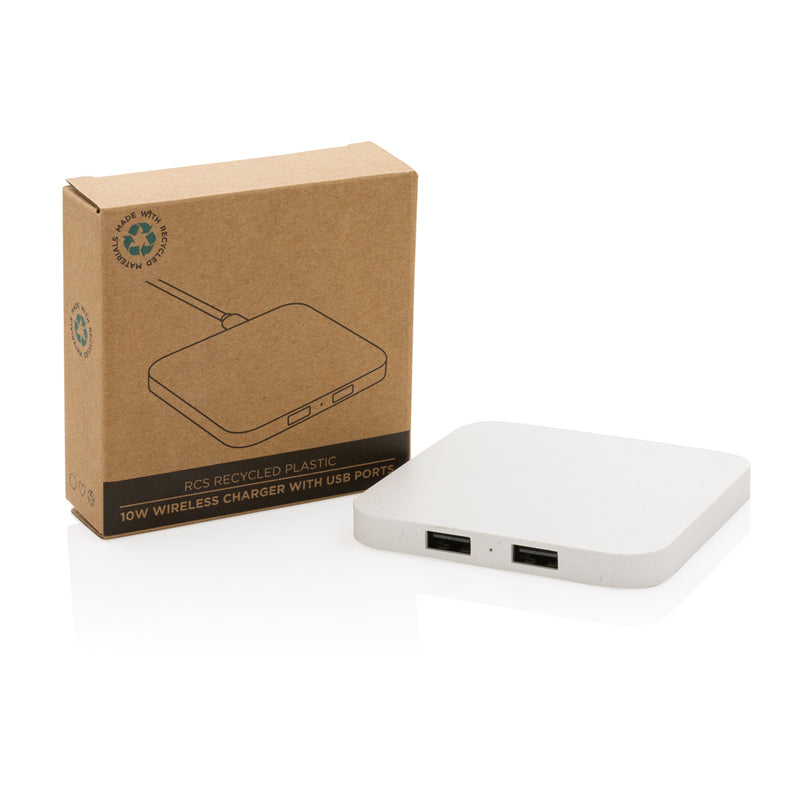 Load image into Gallery viewer, RCS recycled plastic 10W Wireless charger with USB Ports - Custom Wood Designs
