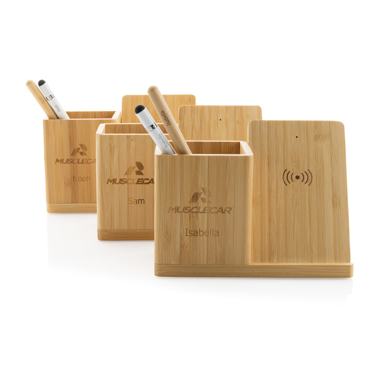 Load image into Gallery viewer, Calgary bamboo 10W wireless charger - Custom Wood Designs
