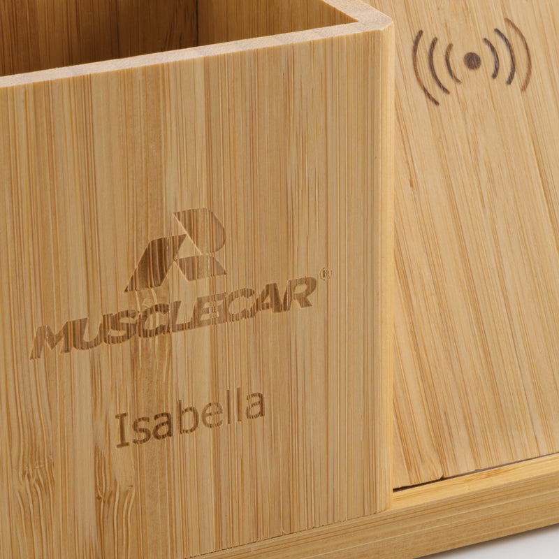 Load image into Gallery viewer, Calgary bamboo 10W wireless charger - Custom Wood Designs
