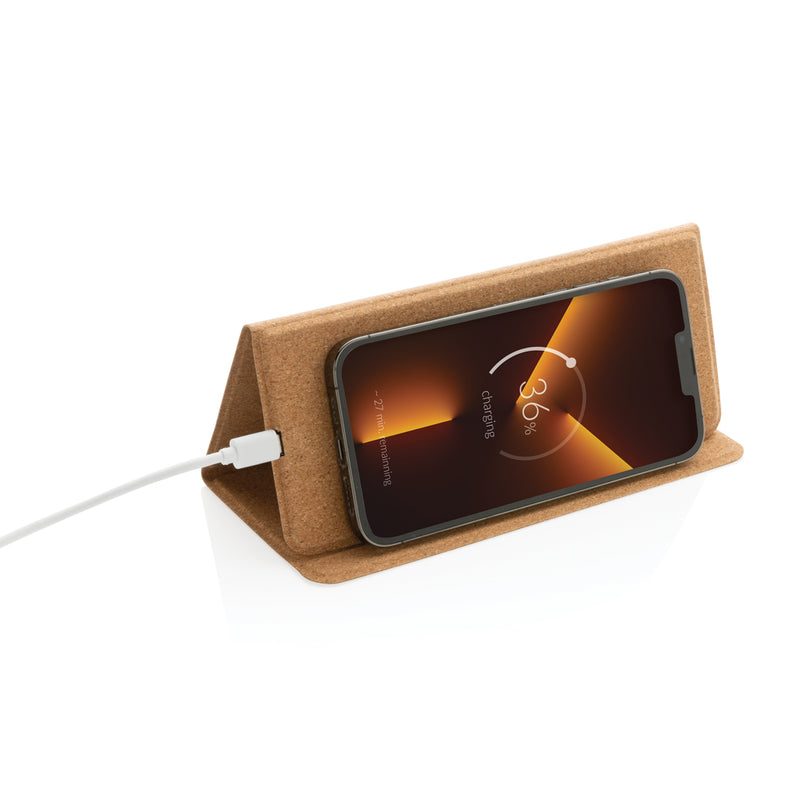 Load image into Gallery viewer, 10W wireless charging cork mousepad and stand - Custom Wood Designs
