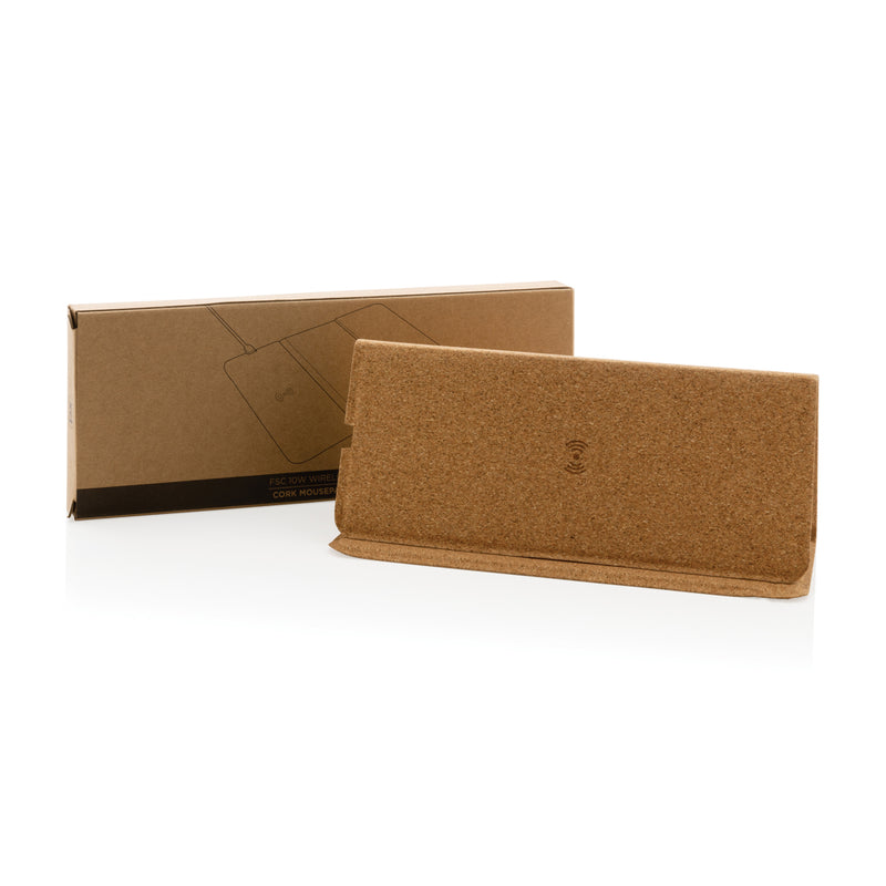 Load image into Gallery viewer, 10W wireless charging cork mousepad and stand - Custom Wood Designs
