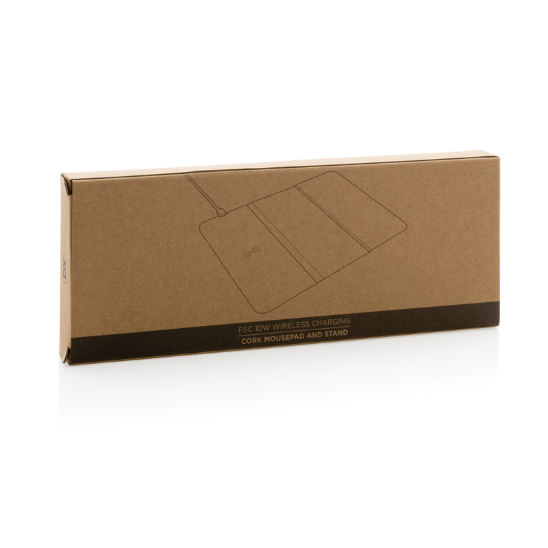 Load image into Gallery viewer, 10W wireless charging cork mousepad and stand - Custom Wood Designs
