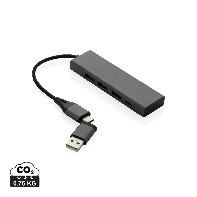 Load image into Gallery viewer, Terra RCS recycled aluminium hub with 3 USB ports - Custom Wood Designs
