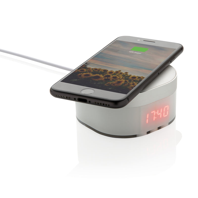 Load image into Gallery viewer, Aria 5W Wireless Charging Digital Clock - Custom Wood Designs
