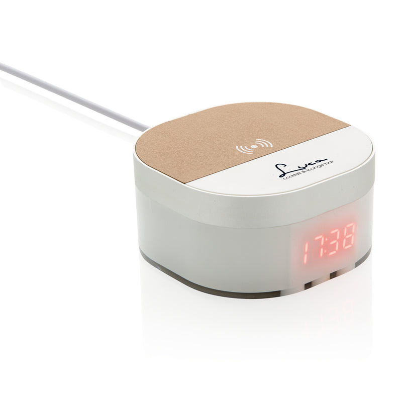 Load image into Gallery viewer, Aria 5W Wireless Charging Digital Clock - Custom Wood Designs
