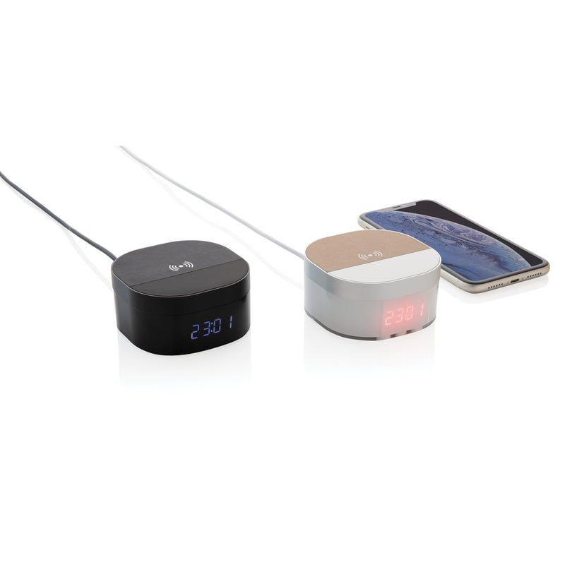 Load image into Gallery viewer, Aria 5W Wireless Charging Digital Clock - Custom Wood Designs
