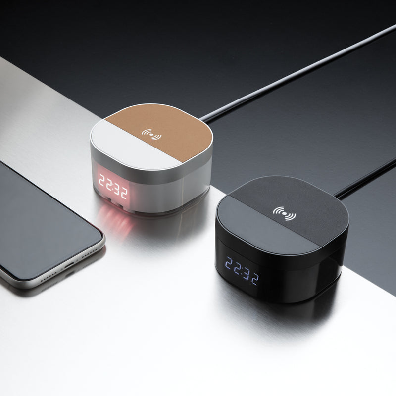Load image into Gallery viewer, Aria 5W Wireless Charging Digital Clock - Custom Wood Designs
