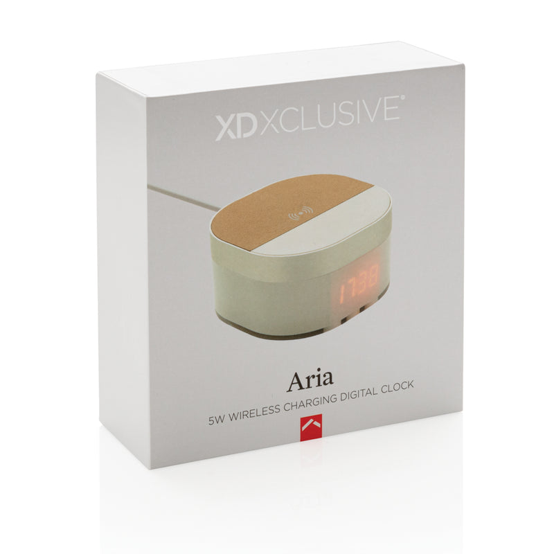 Load image into Gallery viewer, Aria 5W Wireless Charging Digital Clock - Custom Wood Designs
