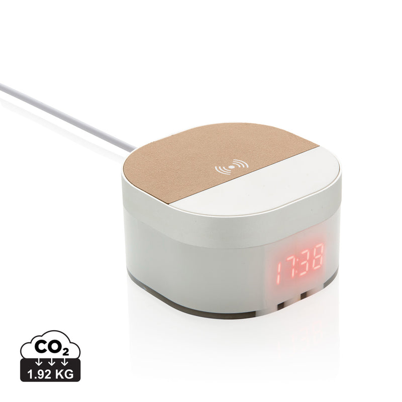 Load image into Gallery viewer, Aria 5W Wireless Charging Digital Clock - Custom Wood Designs
