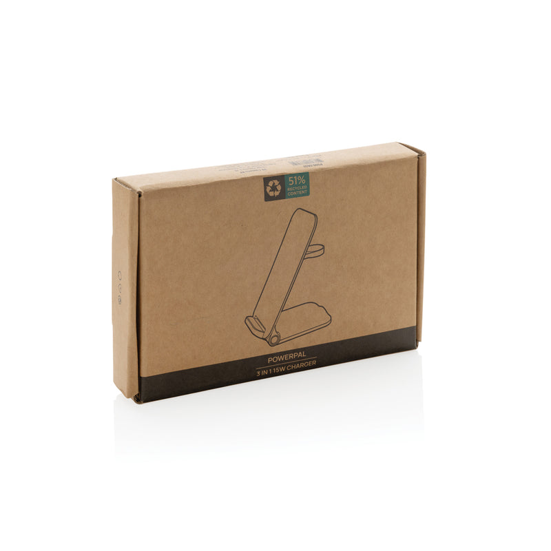 Load image into Gallery viewer, Powerpal 3 in 1 RCS recycled plastic 15W charger - Custom Wood Designs

