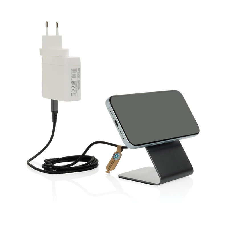 Load image into Gallery viewer, Terra aluminium 15W magnetic wireless charging phone stand - Custom Wood Designs Terra aluminium 15W magnetic wireless charging phone stand
