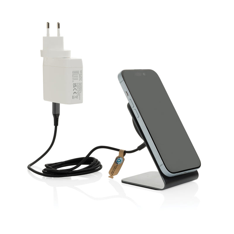 Load image into Gallery viewer, Terra aluminium 15W magnetic wireless charging phone stand - Custom Wood Designs Terra aluminium 15W magnetic wireless charging phone stand
