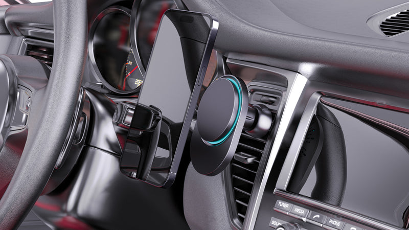 Load image into Gallery viewer, PowerCruze RCS rplastic 15W magnetic charging car holder - Custom Wood Designs PowerCruze RCS rplastic 15W magnetic charging car holder
