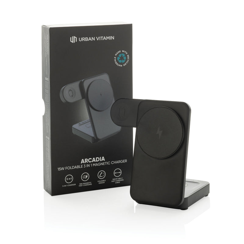 Load image into Gallery viewer, Urban Vitamin Arcadia RCS rplastic 15W 3in1 magnetic charger - Custom Wood Designs Urban Vitamin Arcadia RCS rplastic 15W 3in1 magnetic charger
