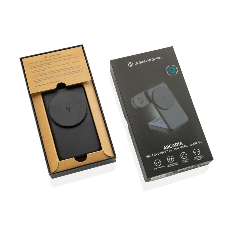 Load image into Gallery viewer, Urban Vitamin Arcadia RCS rplastic 15W 3in1 magnetic charger - Custom Wood Designs Urban Vitamin Arcadia RCS rplastic 15W 3in1 magnetic charger
