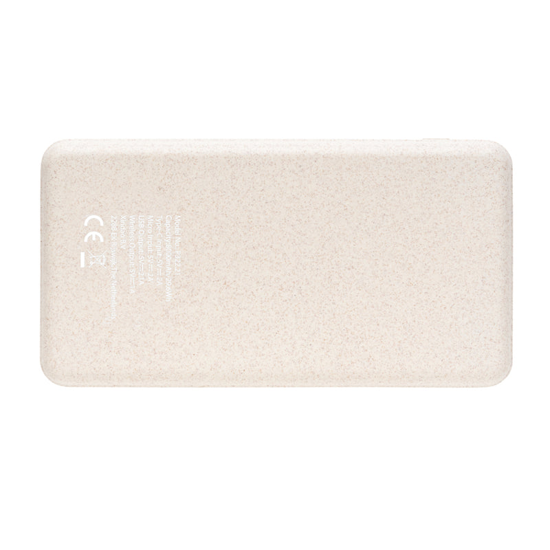 Load image into Gallery viewer, Cork and Wheat Straw 8.000 mAh 5W wireless powerbank - Custom Wood Designs
