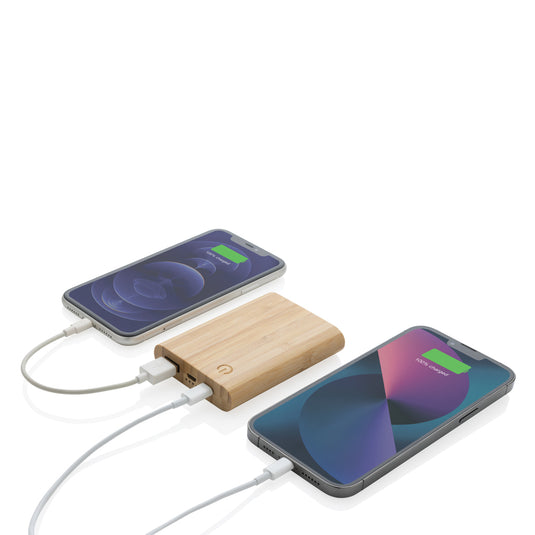 Bamboo 5.000 mAh powerbank - Custom Wood Designs