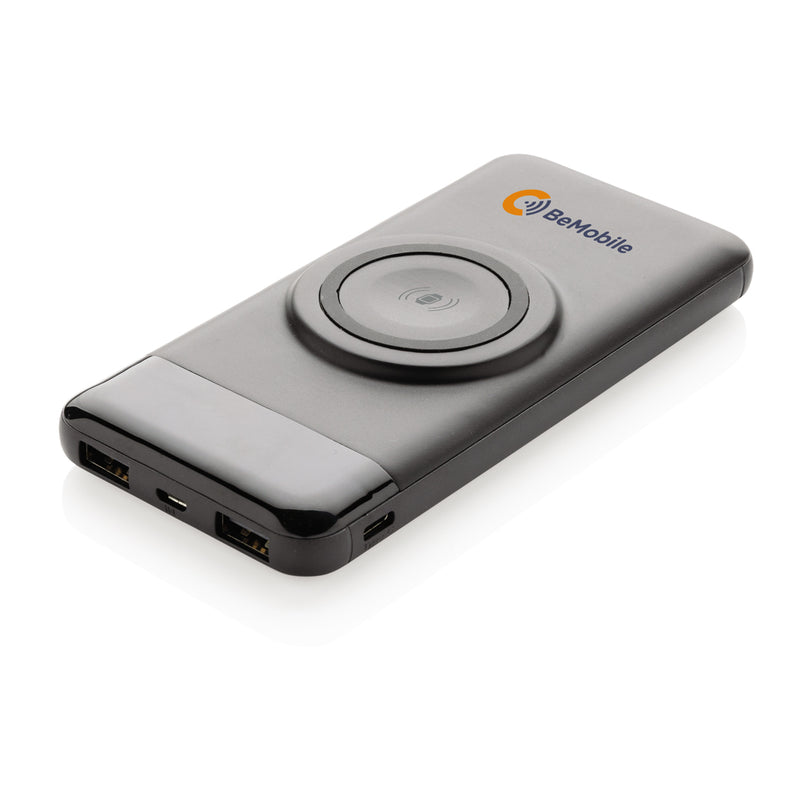 Load image into Gallery viewer, 10.000 mah wireless powerbank with watch charger - Custom Wood Designs
