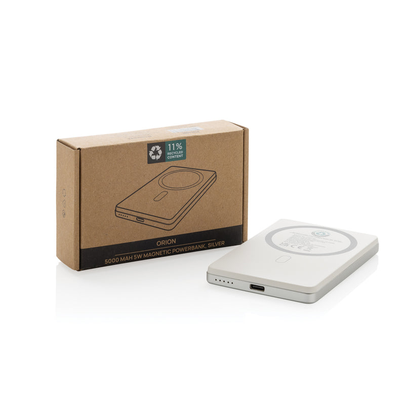 Load image into Gallery viewer, Orion RCS recycled aluminum 5000 mah 5W magnetic powerbank - Custom Wood Designs
