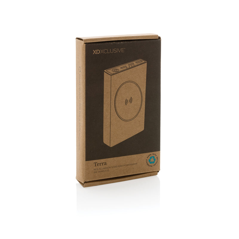 Load image into Gallery viewer, Terra RCS recycled aluminium 5000 mAh powerbank 5W wireless - Custom Wood Designs
