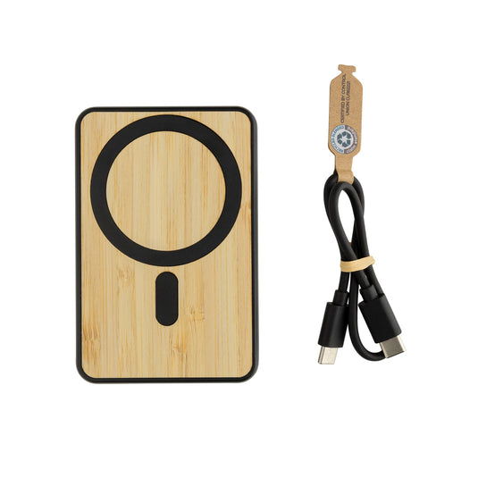Zen RCS rplastic 5000 mah 5W magnetic bamboo powerbank - Custom Wood Designs