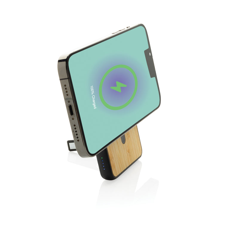 Load image into Gallery viewer, Zen RCS rplastic 5000 mah 5W magnetic bamboo powerbank - Custom Wood Designs
