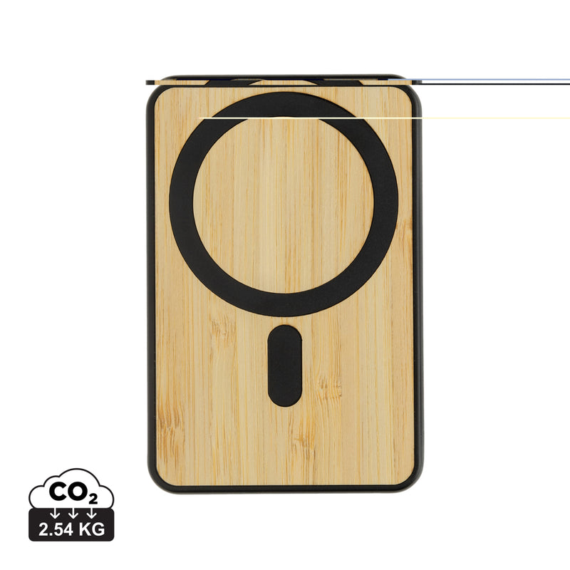 Load image into Gallery viewer, Zen RCS rplastic 5000 mah 5W magnetic bamboo powerbank - Custom Wood Designs
