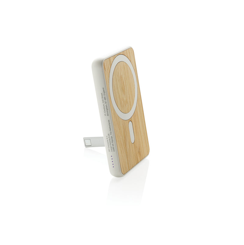Load image into Gallery viewer, Zen RCS rplastic 5000 mah 5W magnetic bamboo powerbank - Custom Wood Designs
