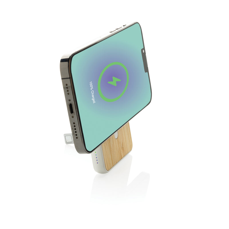 Load image into Gallery viewer, Zen RCS rplastic 5000 mah 5W magnetic bamboo powerbank - Custom Wood Designs
