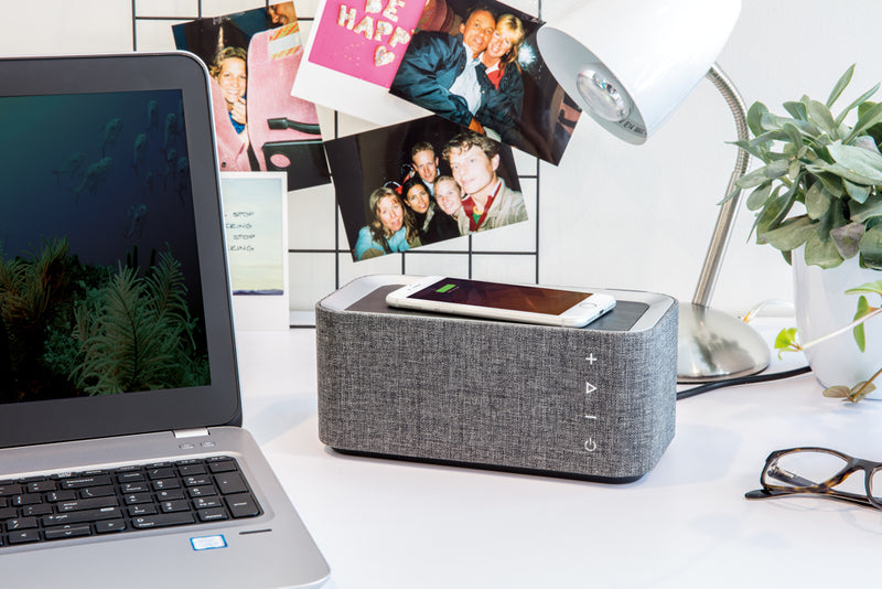 Load image into Gallery viewer, Vogue wireless charging speaker - Custom Wood Designs
