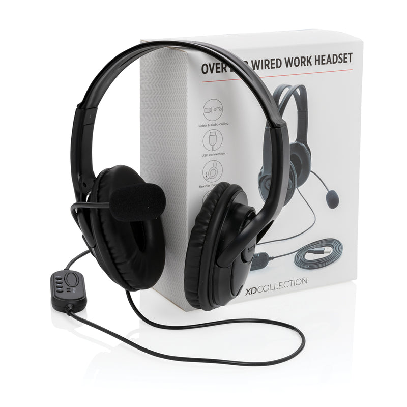 Load image into Gallery viewer, Over ear wired work headset - Custom Wood Designs
