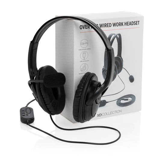 Over ear wired work headset - Custom Wood Designs