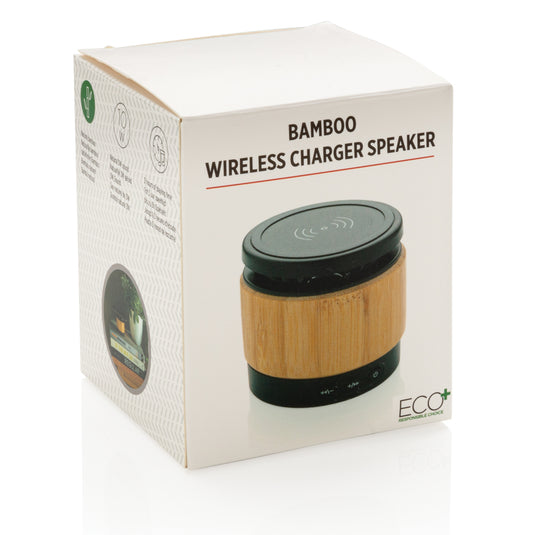 Bamboo wireless charger speaker - Custom Wood Designs