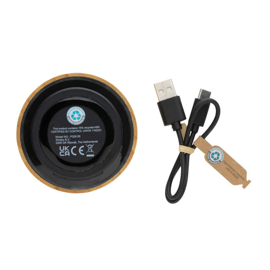 RCS recycled plastic and bamboo 3W wireless speaker - Custom Wood Designs