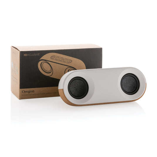 Oregon RCS recycled plastic and cork 10W speaker - Custom Wood Designs