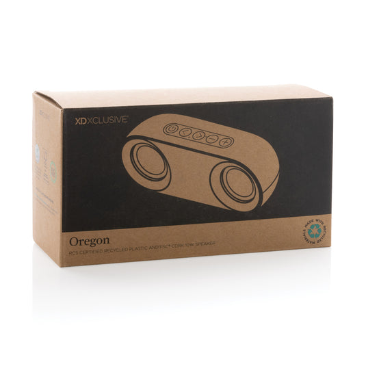 Oregon RCS recycled plastic and cork 10W speaker - Custom Wood Designs