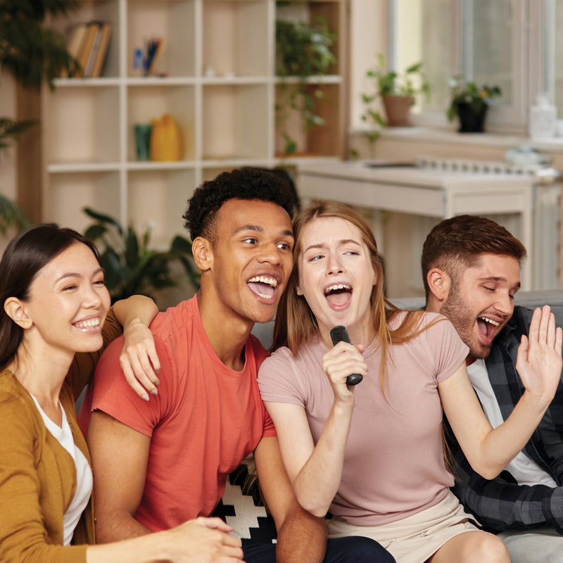 Load image into Gallery viewer, Singvibe RCS recycled plastic karaoke set with double mic - Custom Wood Designs
