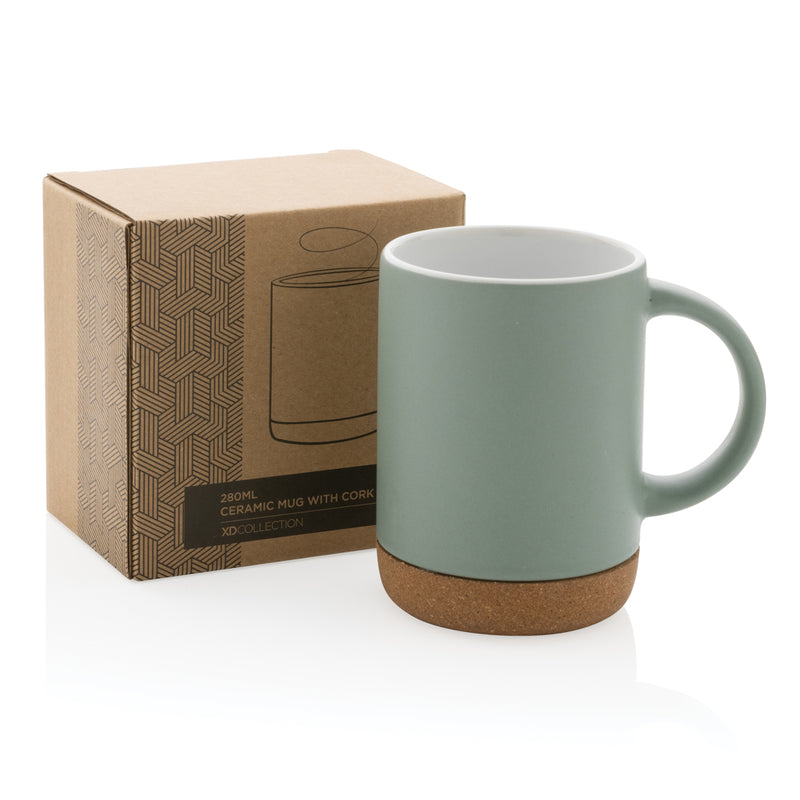 Load image into Gallery viewer, Ceramic mug with cork base 280ml - Custom Wood Designs
