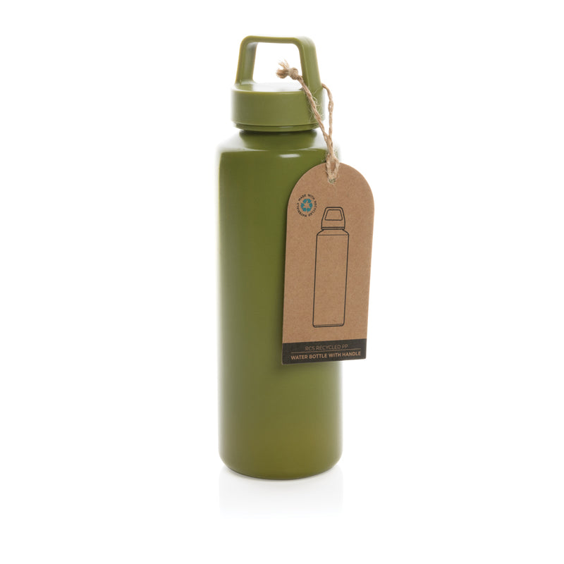 Load image into Gallery viewer, RCS certified recycled PP water bottle with handle - Custom Wood Designs
