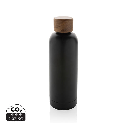 Wood RCS certified recycled stainless steel vacuum bottle - Custom Wood Designs