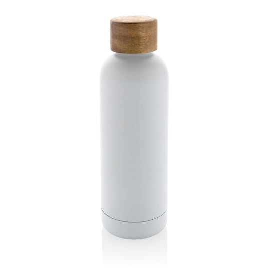 Wood RCS certified recycled stainless steel vacuum bottle - Custom Wood Designs