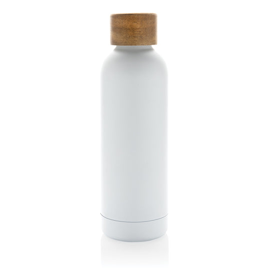 Wood RCS certified recycled stainless steel vacuum bottle - Custom Wood Designs