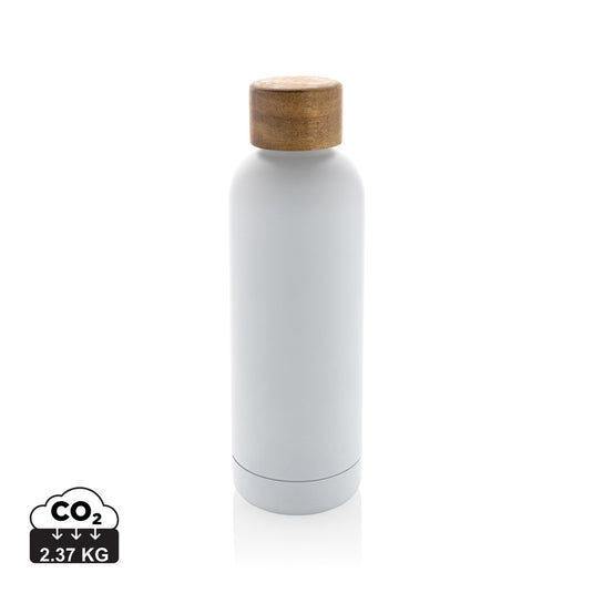 Wood RCS certified recycled stainless steel vacuum bottle - Custom Wood Designs